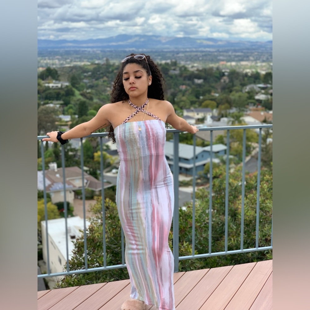 Fashion Nova Colorful Marble Maxi-Dress